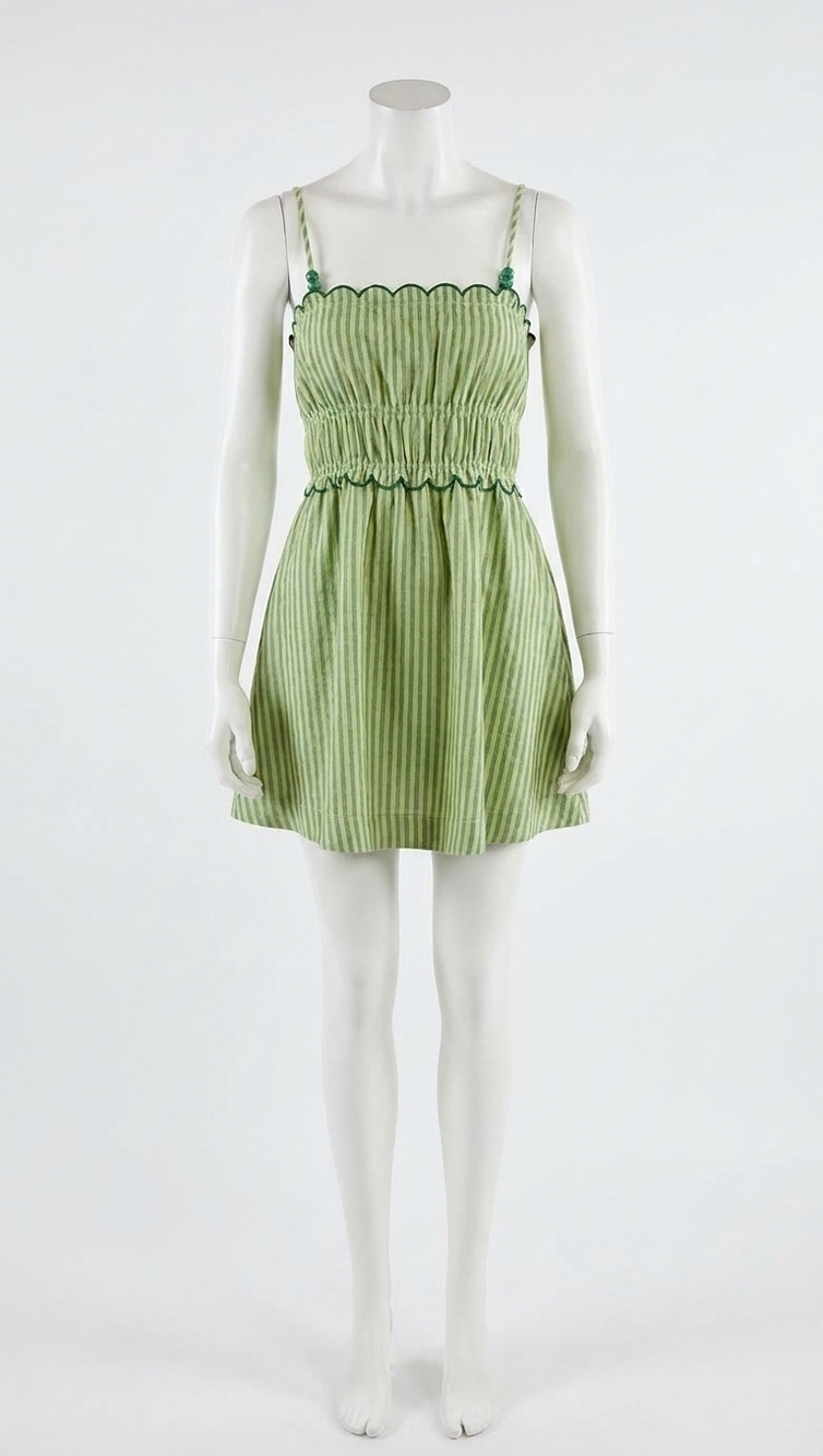 NEW MINKPINK capri mini dress in green striped